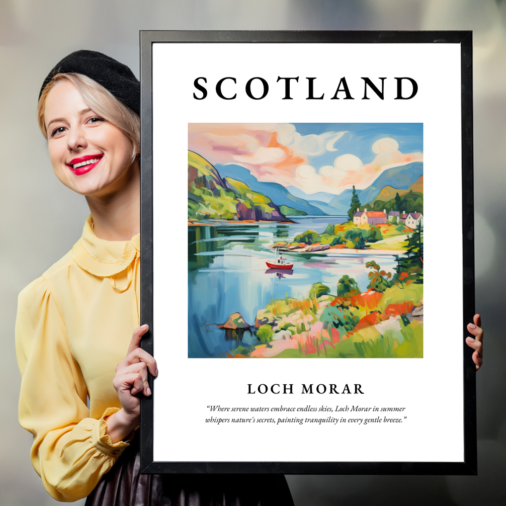 Person holding a poster of Loch Morar