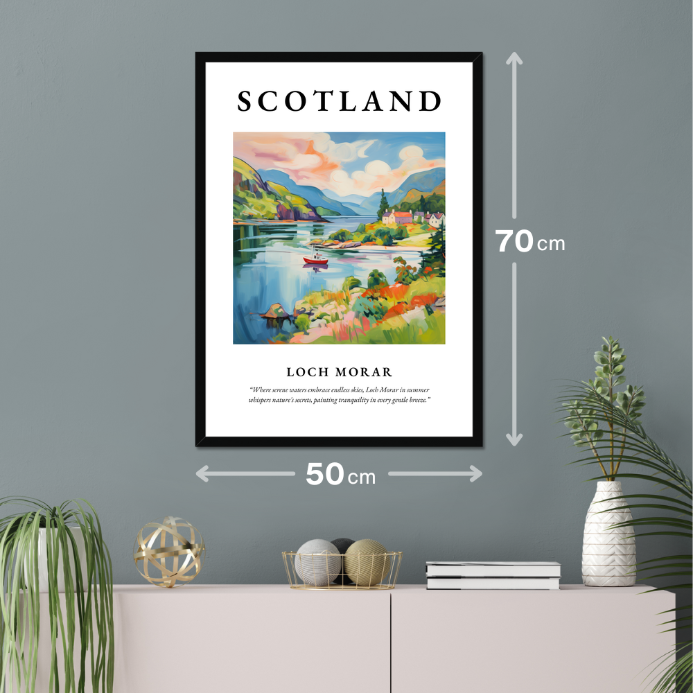 Poster of Loch Morar hanging on a wall