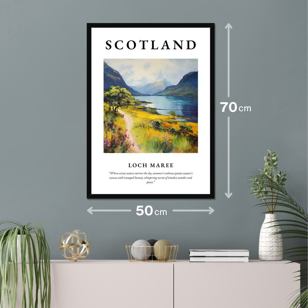 Poster of Loch Maree hanging on a wall