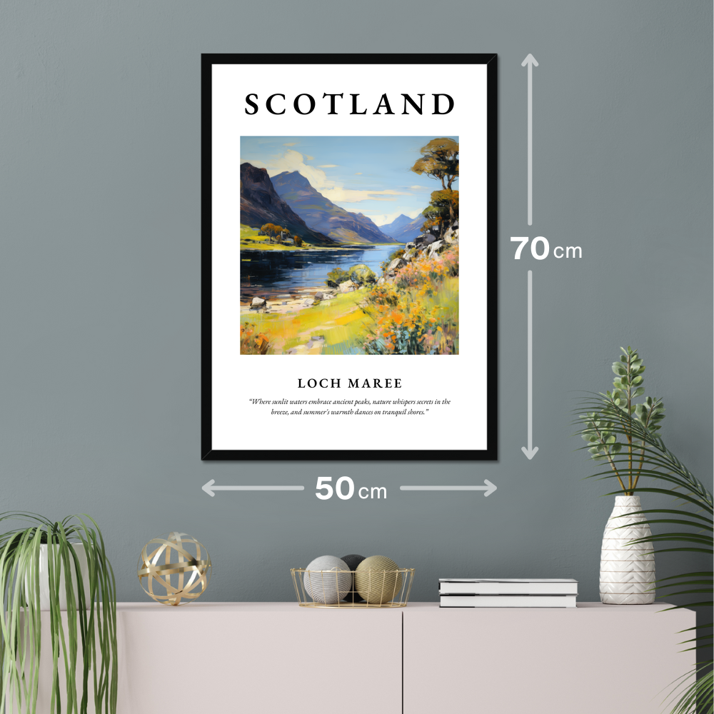 Poster of Loch Maree hanging on a wall