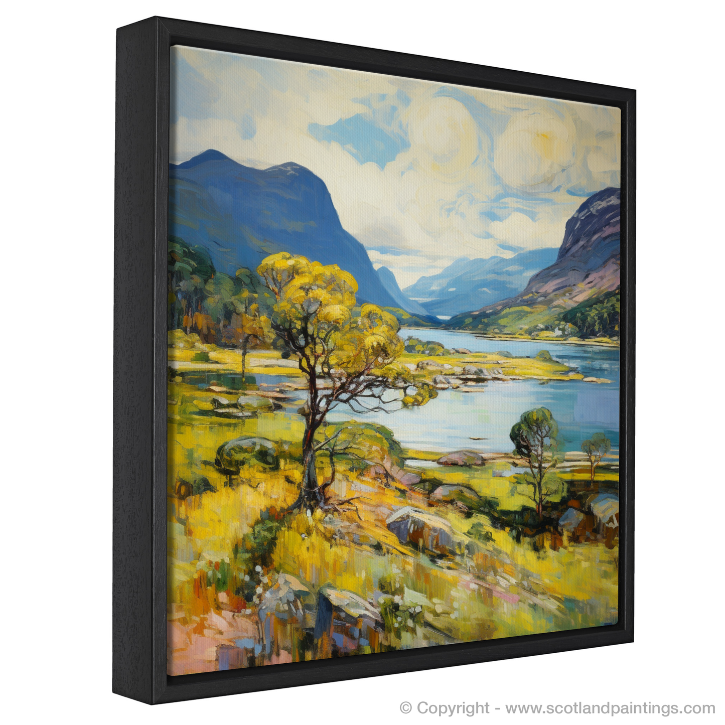 Painting and Art Print of Loch Maree, Wester Ross in summer. Summer Serenade at Loch Maree.