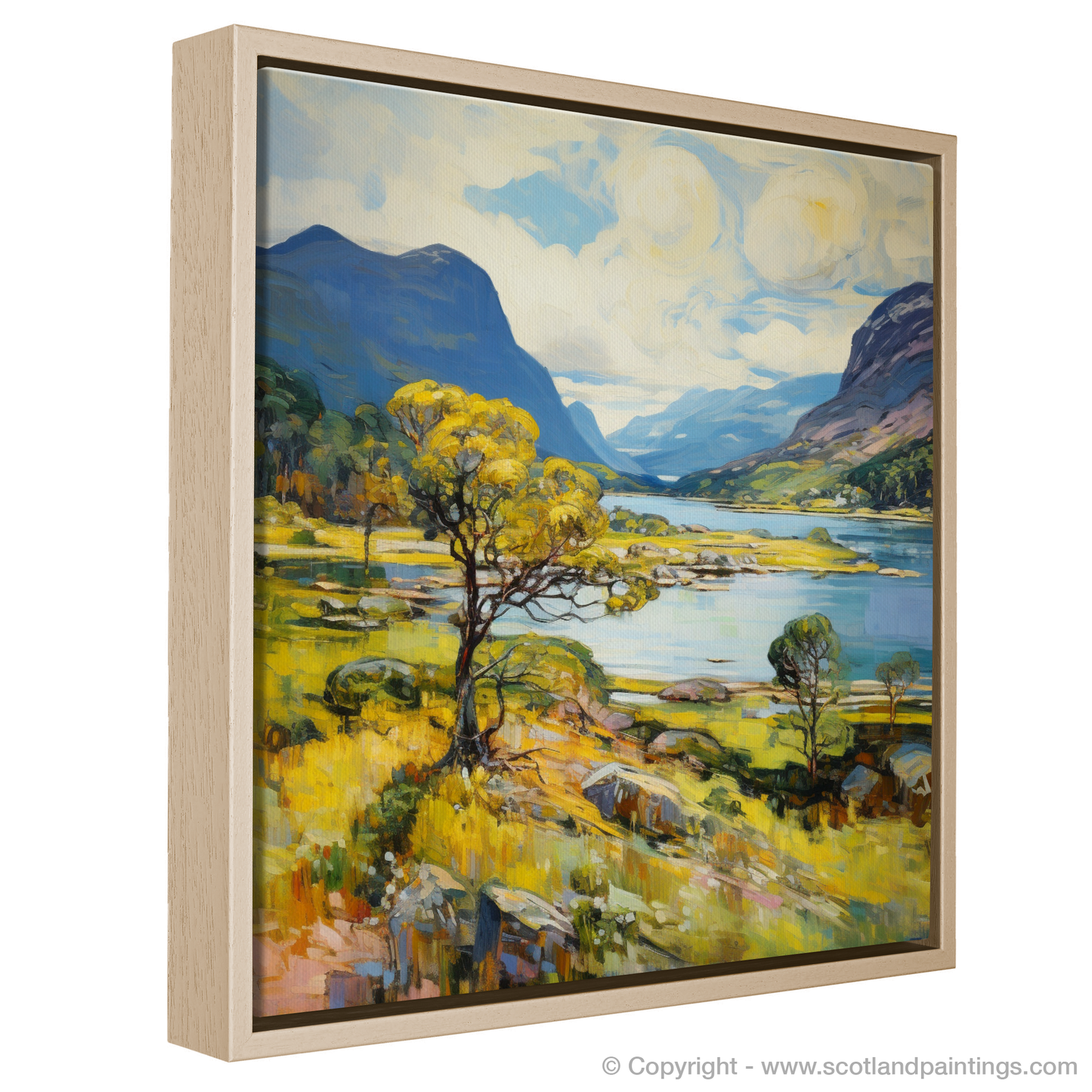 Painting and Art Print of Loch Maree, Wester Ross in summer. Summer Serenade at Loch Maree.