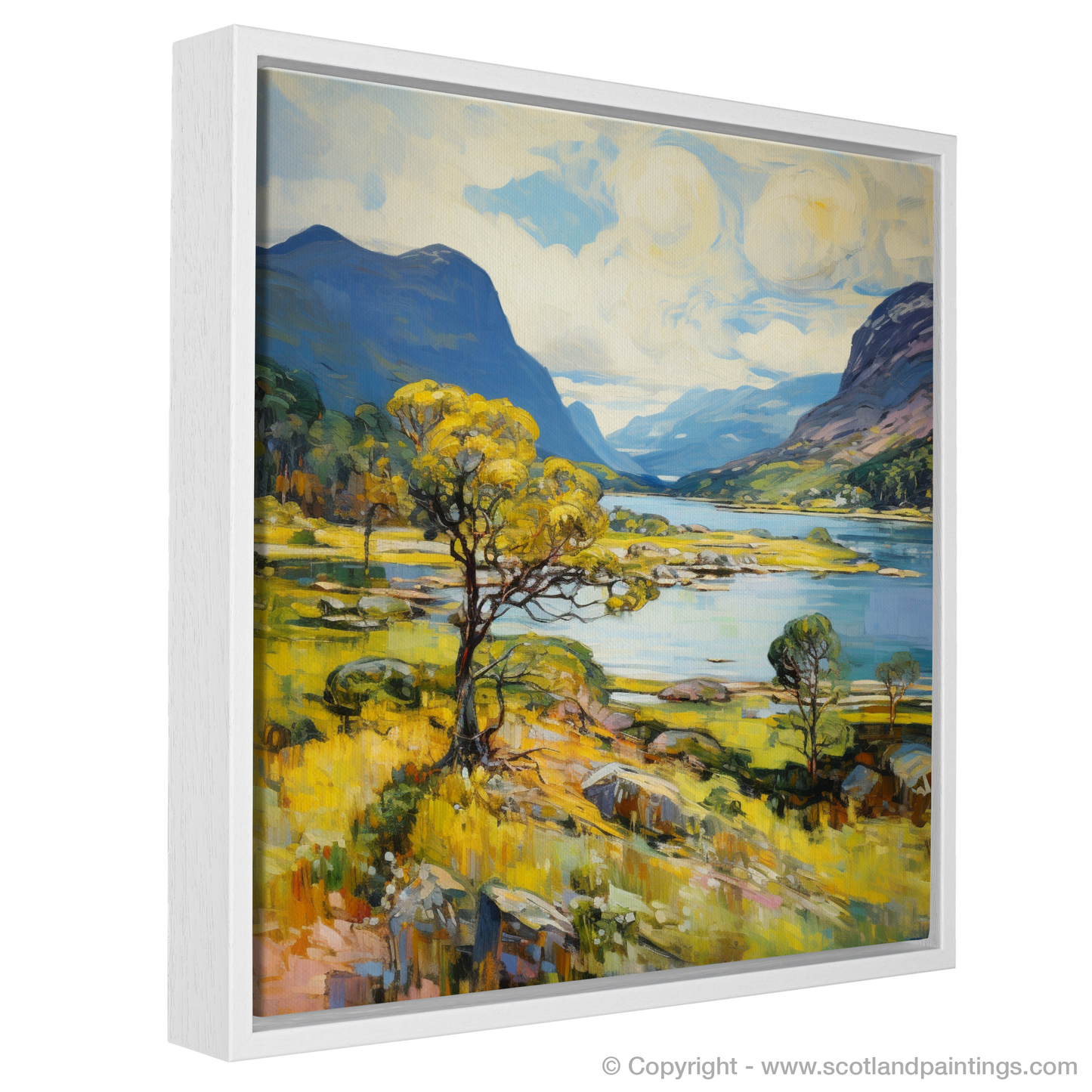 Painting and Art Print of Loch Maree, Wester Ross in summer. Summer Serenade at Loch Maree.