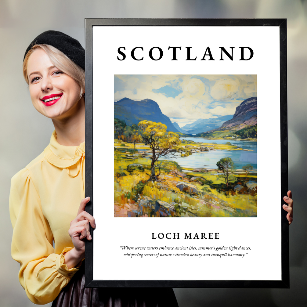 Person holding a poster of Loch Maree