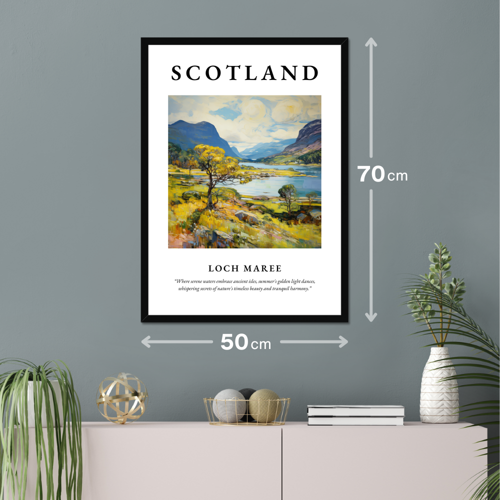 Poster of Loch Maree hanging on a wall