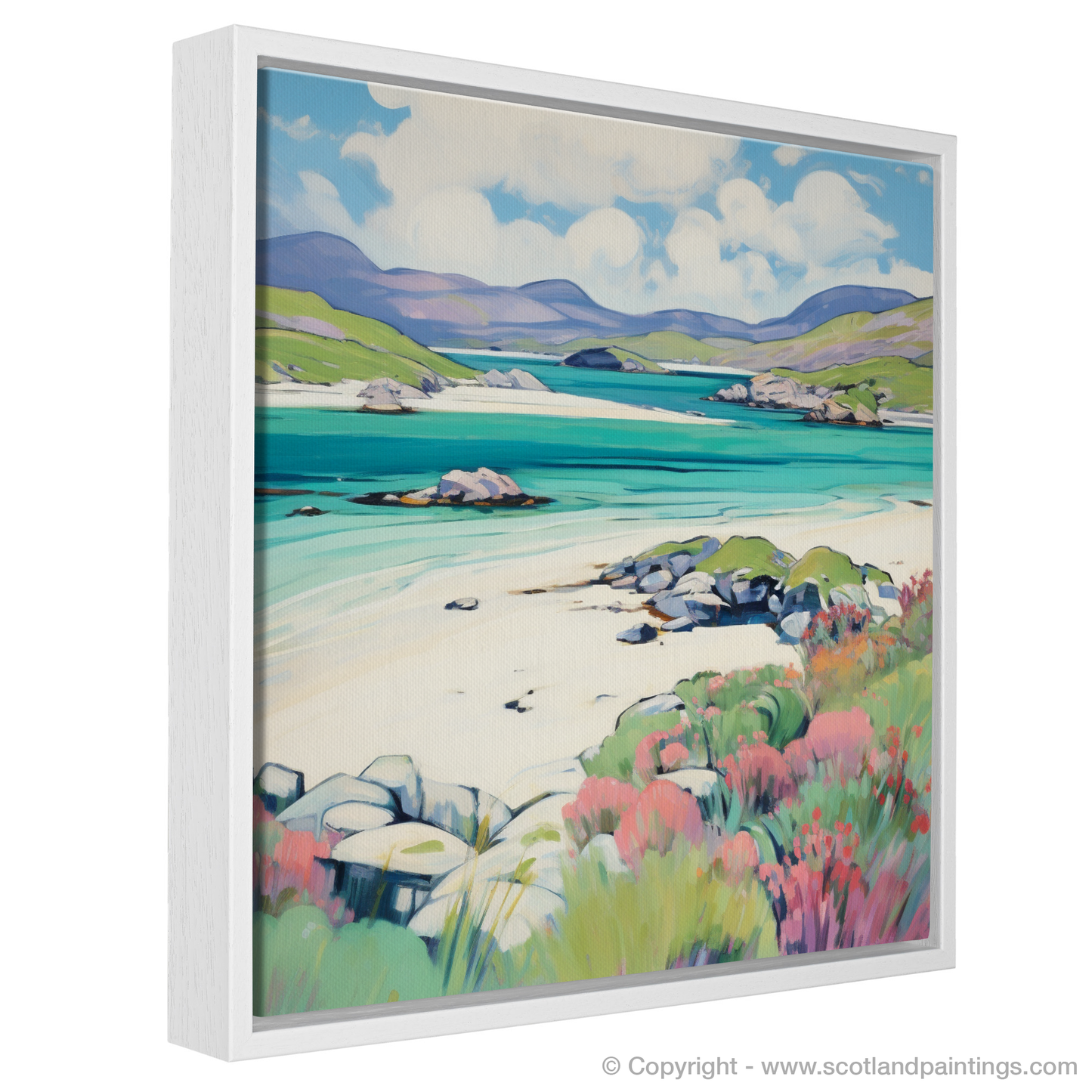 Painting and Art Print of Isle of Harris, Outer Hebrides in summer entitled "Summer Fervour: Isle of Harris in Vivid Hues".