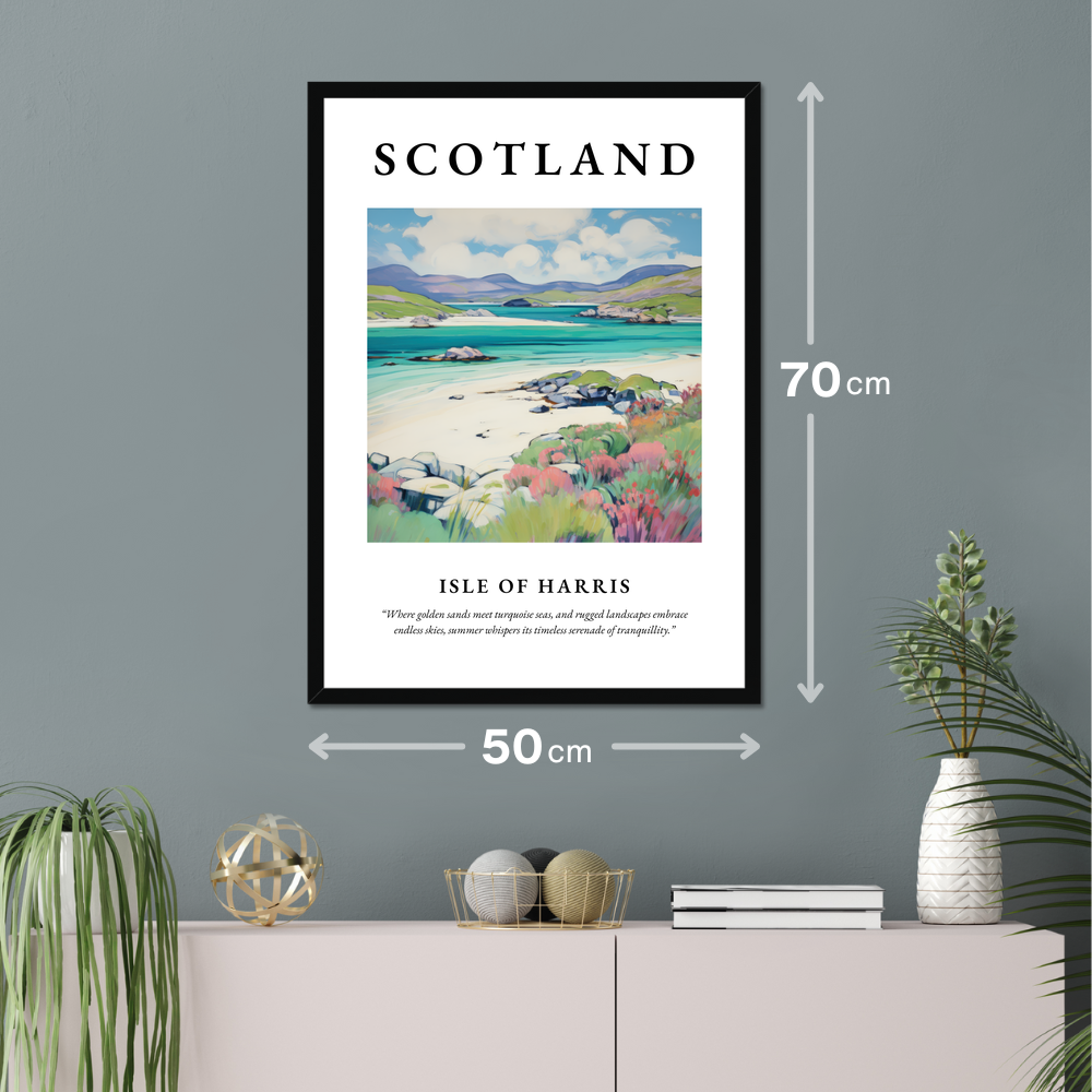 Poster of Isle of Harris hanging on a wall