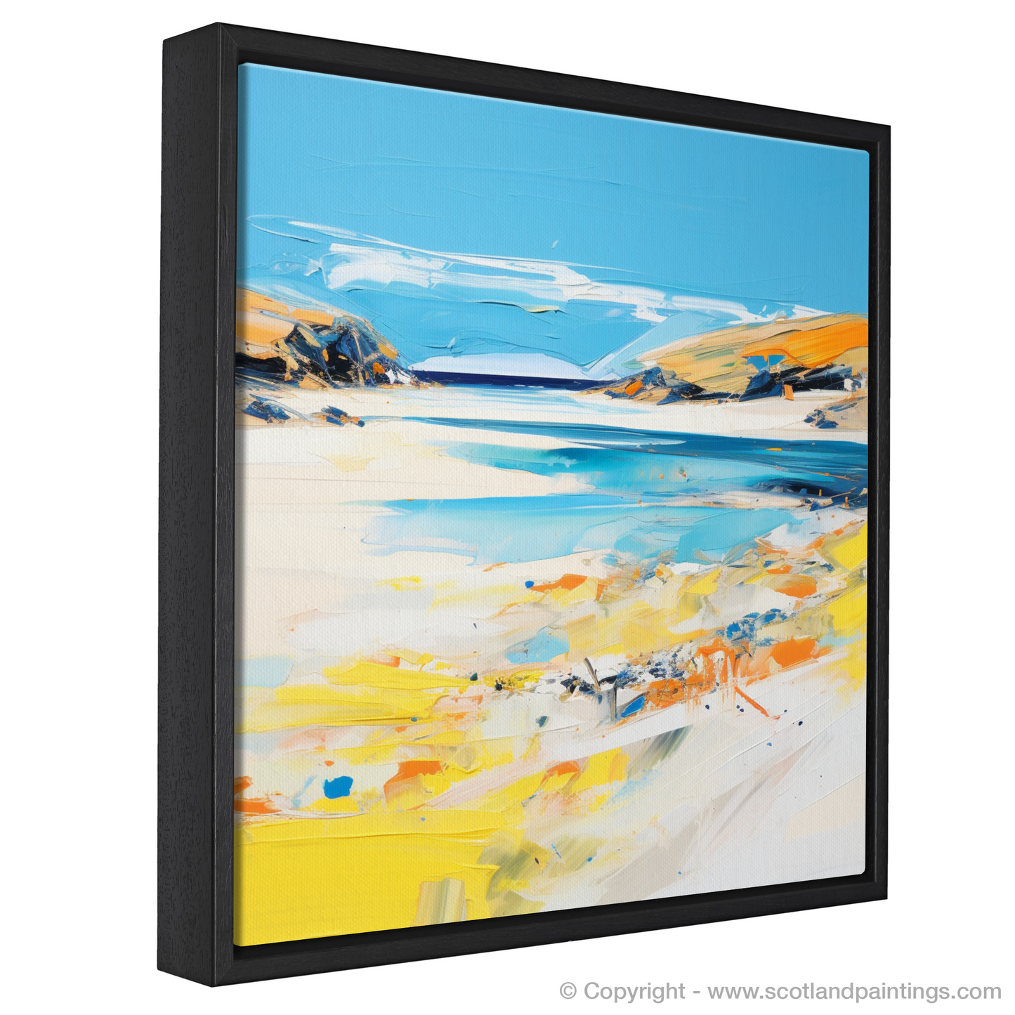 Painting and Art Print of Achmelvich Beach, Sutherland in summer entitled "Achmelvich Beach Summer Abstraction".