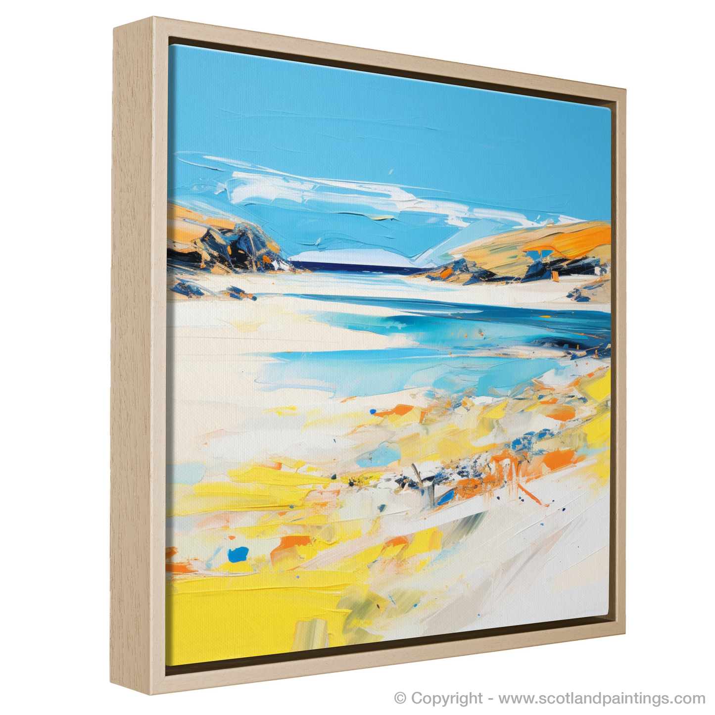 Painting and Art Print of Achmelvich Beach, Sutherland in summer entitled "Achmelvich Beach Summer Abstraction".