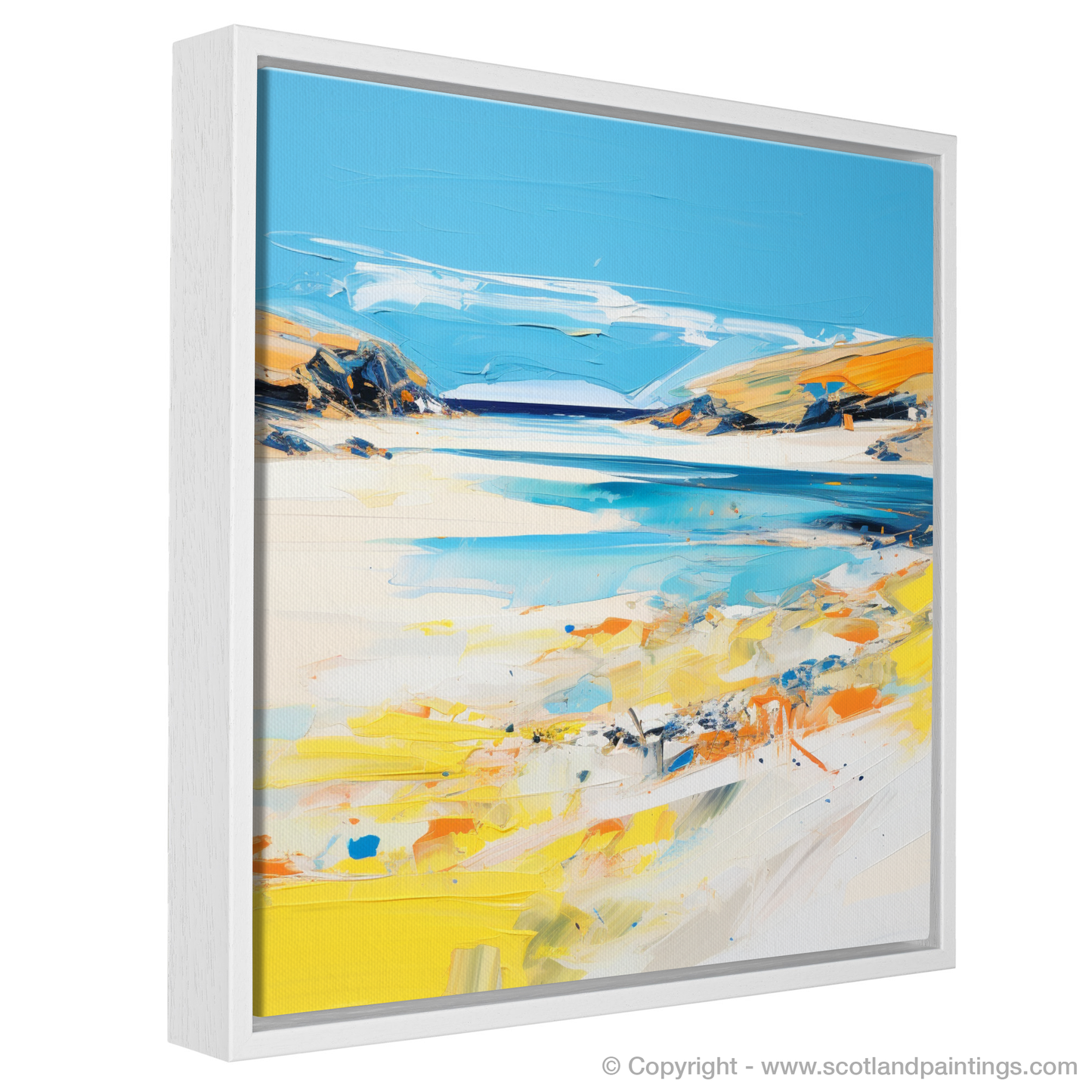 Painting and Art Print of Achmelvich Beach, Sutherland in summer entitled "Achmelvich Beach Summer Abstraction".