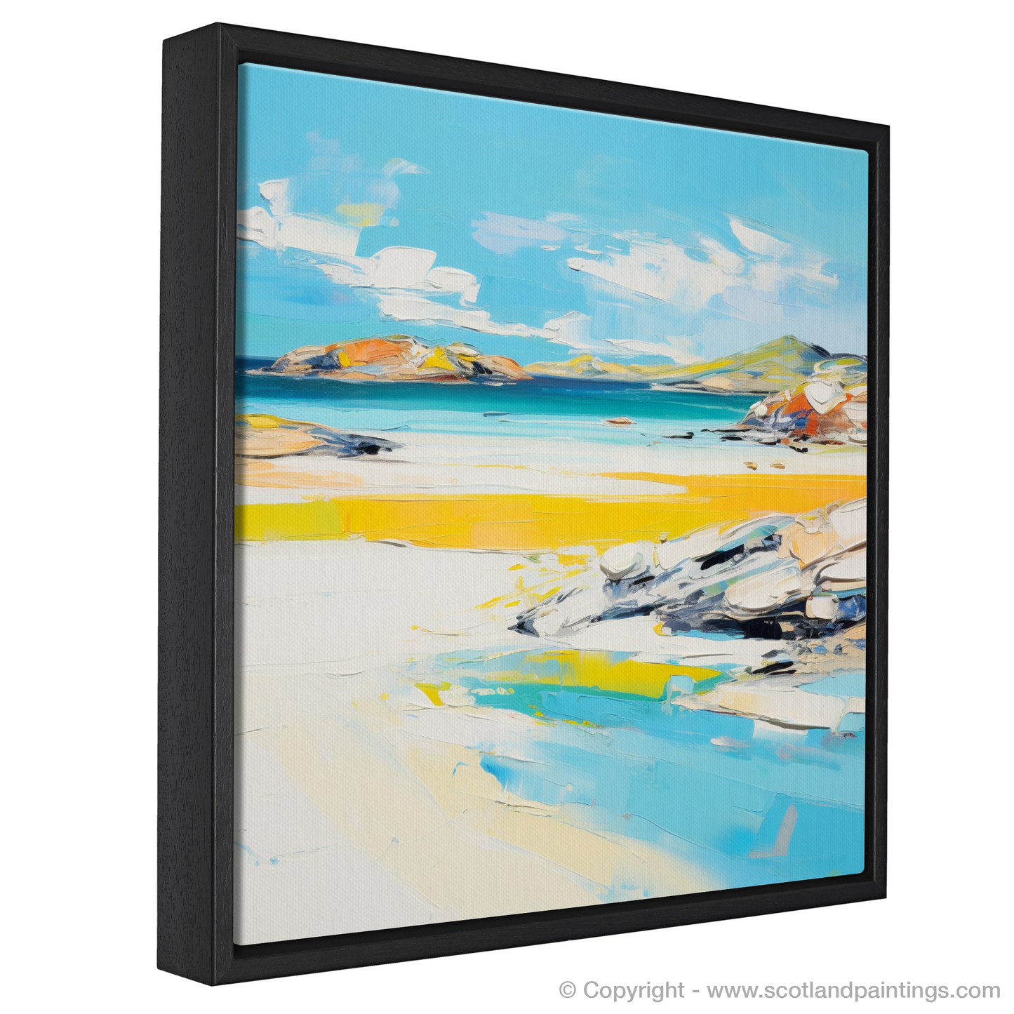 Painting and Art Print of Achmelvich Beach, Sutherland in summer entitled "Abstract Shores of Achmelvich Beach".