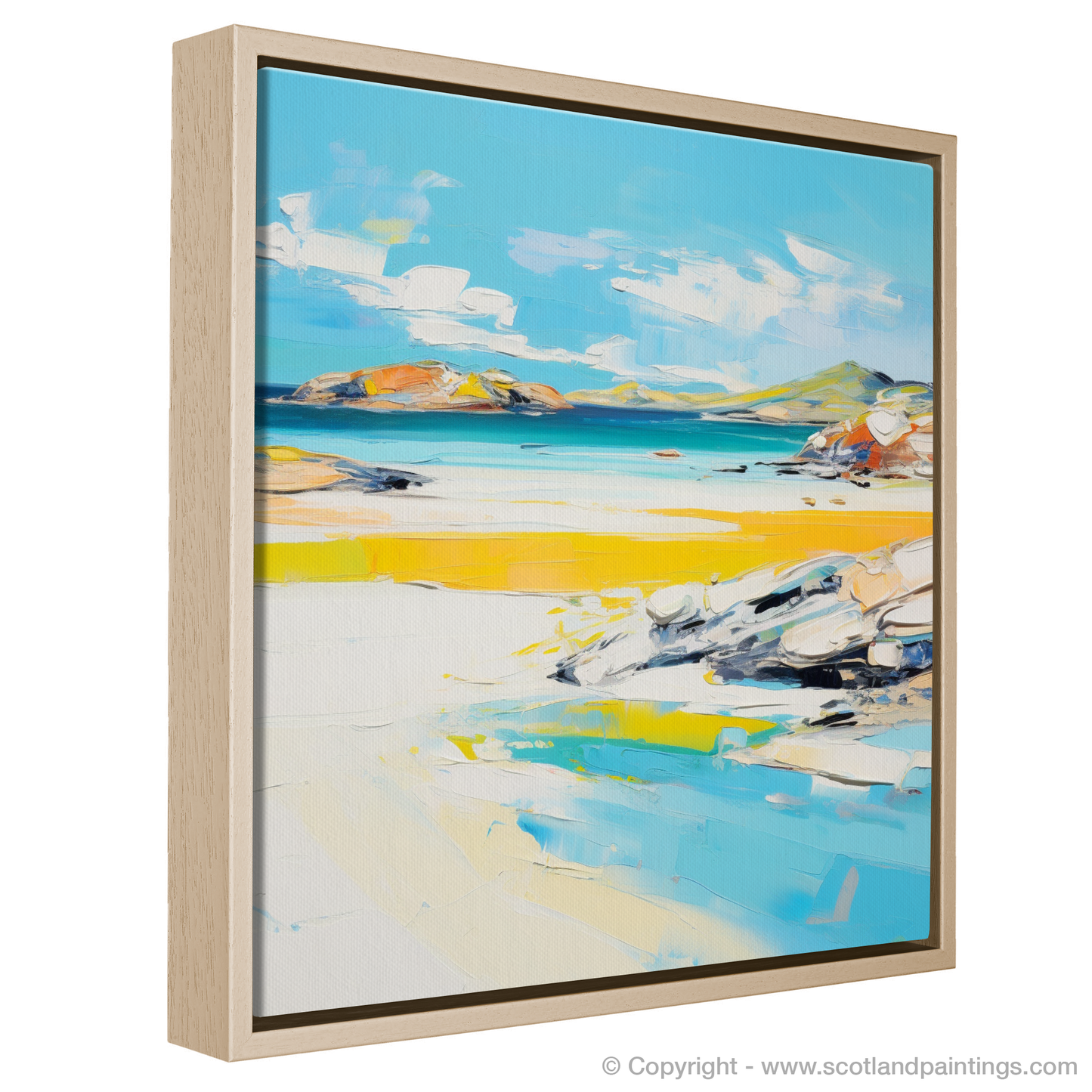 Painting and Art Print of Achmelvich Beach, Sutherland in summer entitled "Abstract Shores of Achmelvich Beach".