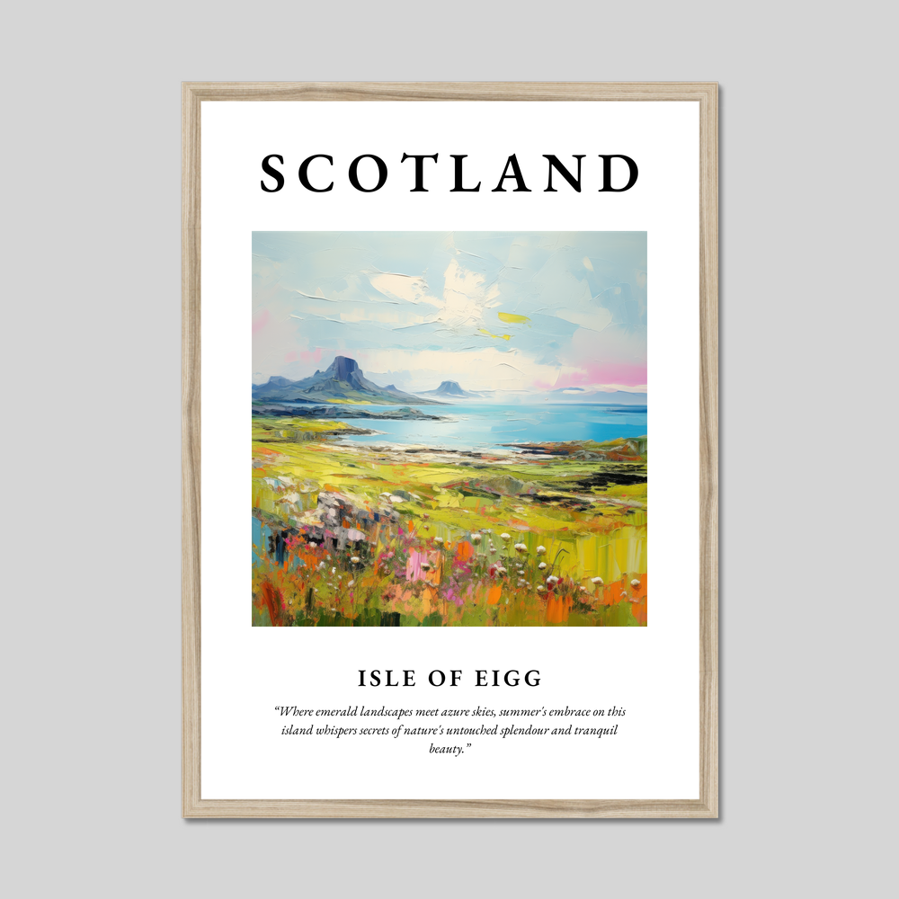 Poster in a natural frame with the word Scotland