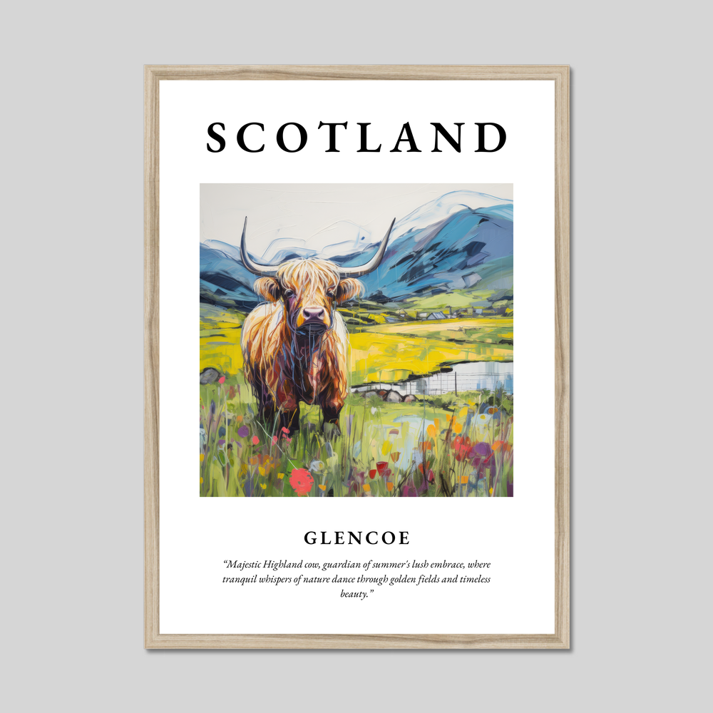 Poster in a natural frame with the word Scotland