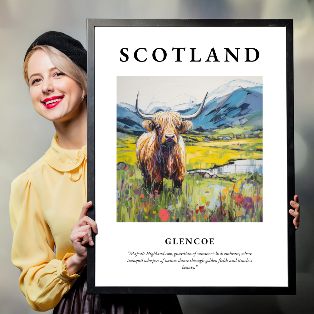 Person holding a poster of Glencoe