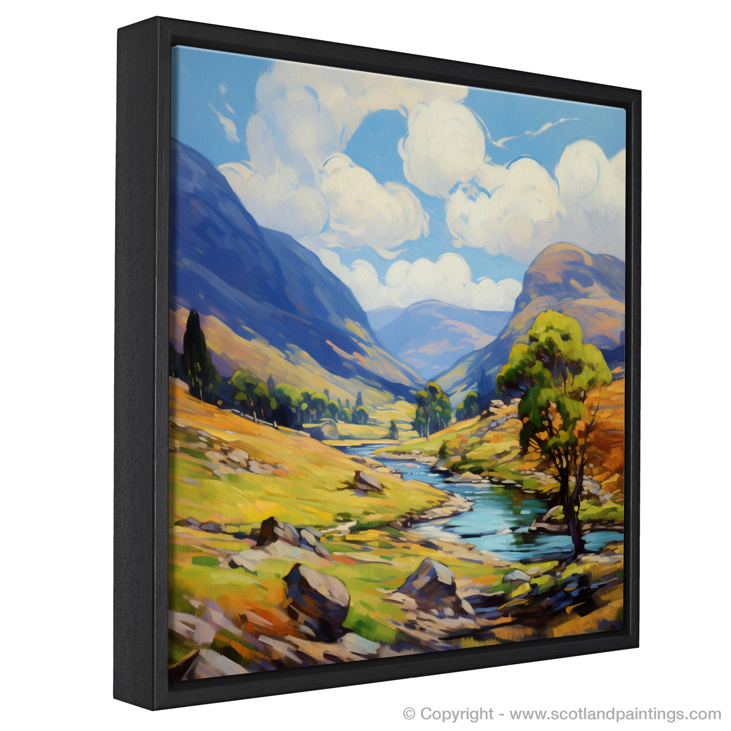 Painting and Art Print of Glen Roy, Highlands in summer entitled "Summer Splendour in Glen Roy Highlands".