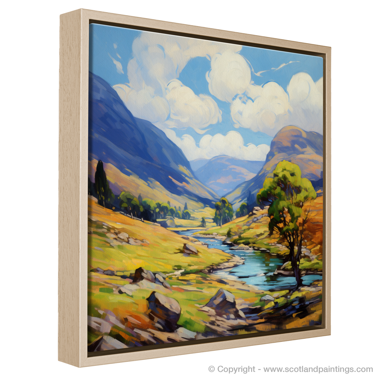 Painting and Art Print of Glen Roy, Highlands in summer entitled "Summer Splendour in Glen Roy Highlands".