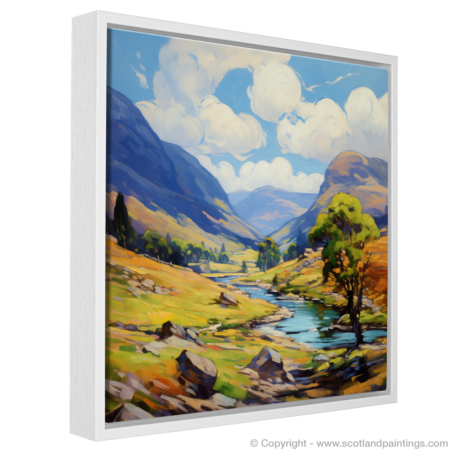 Painting and Art Print of Glen Roy, Highlands in summer entitled "Summer Splendour in Glen Roy Highlands".