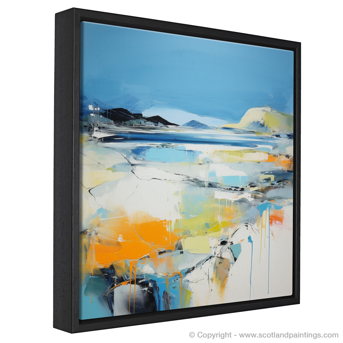 Painting and Art Print of Silver Sands of Morar in summer entitled "Scottish Summertime Abstract: Silver Sands of Morar".