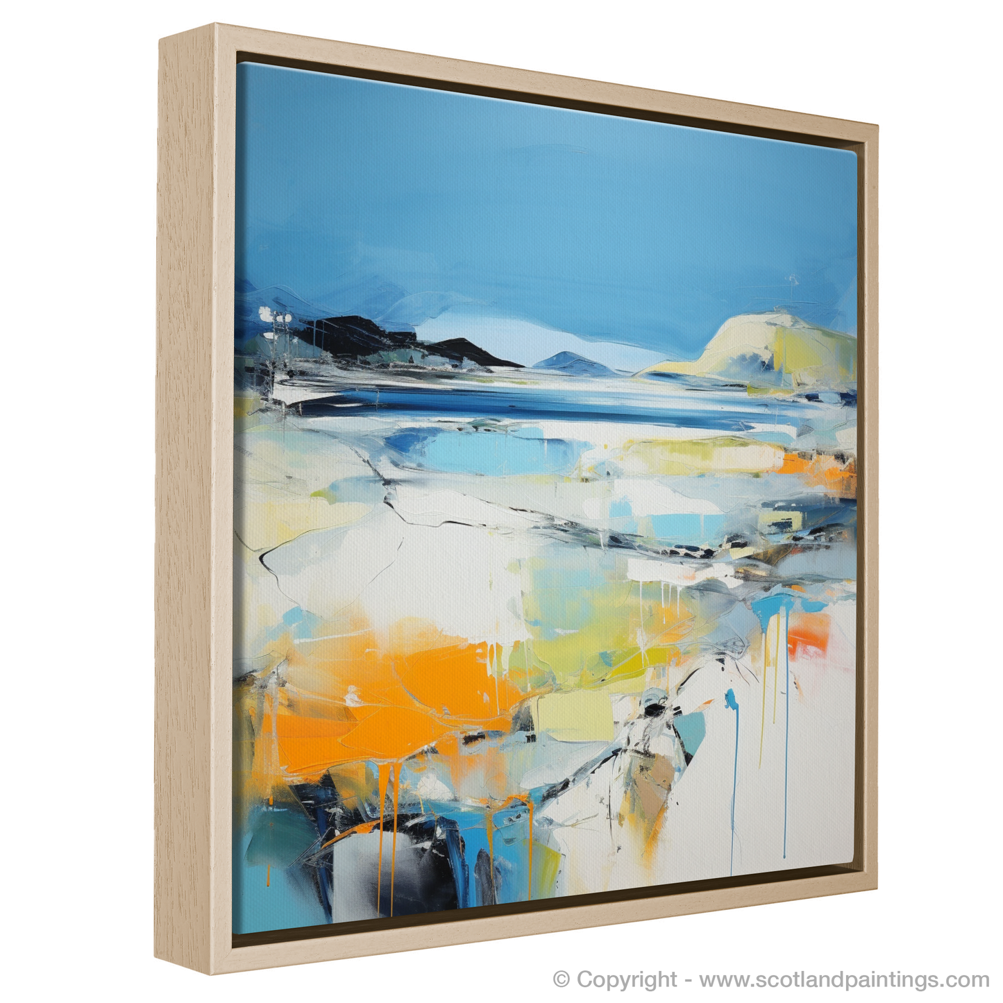 Painting and Art Print of Silver Sands of Morar in summer entitled "Scottish Summertime Abstract: Silver Sands of Morar".