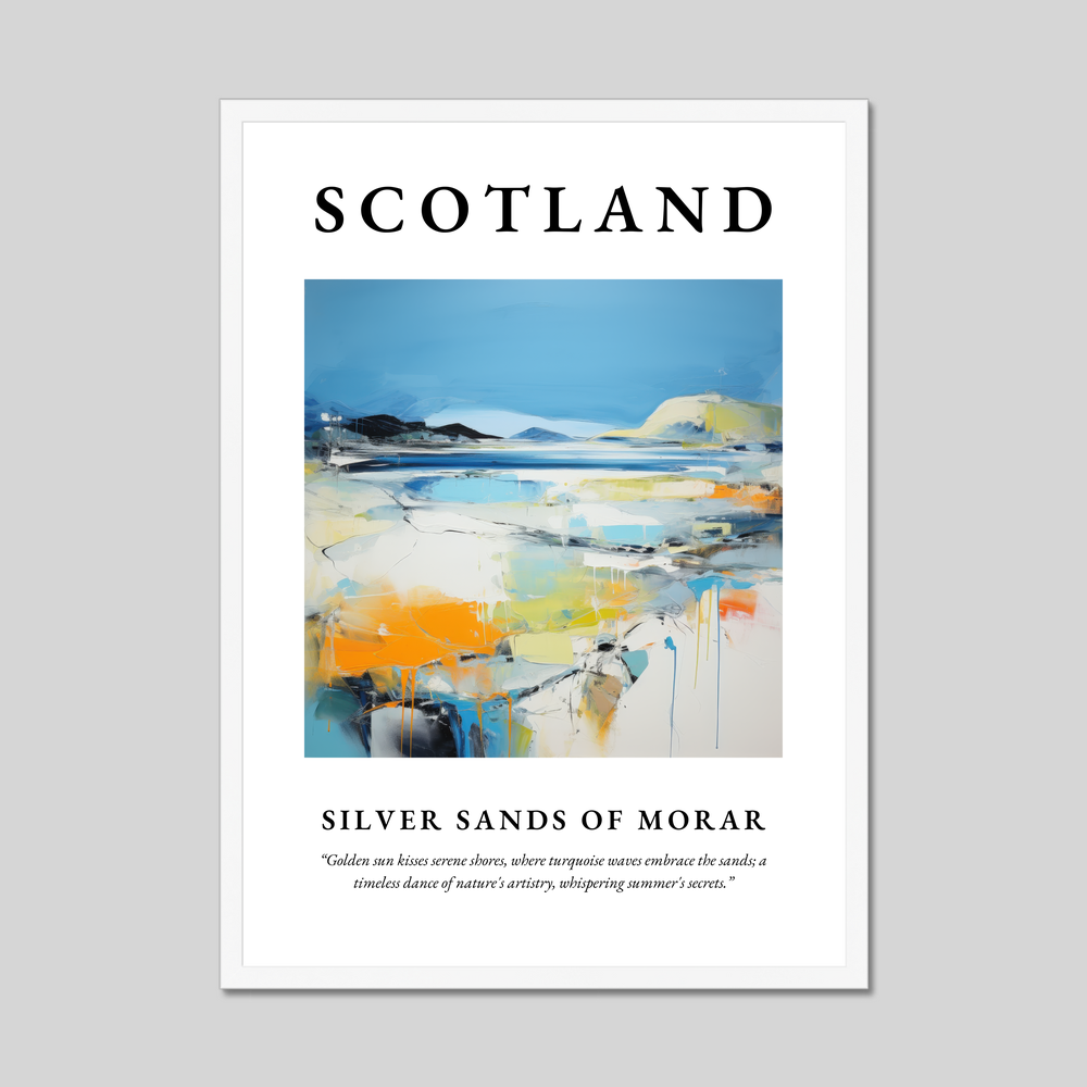 Poster in a white frame with the word Scotland