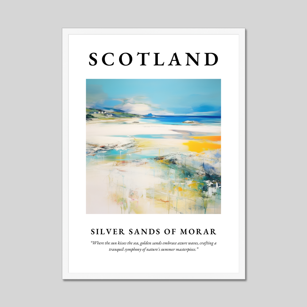 Poster in a white frame with the word Scotland