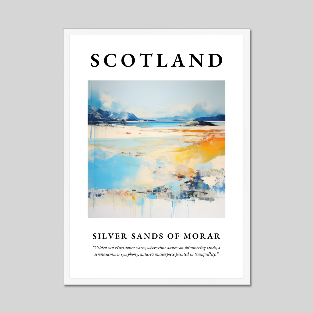 Poster in a white frame with the word Scotland