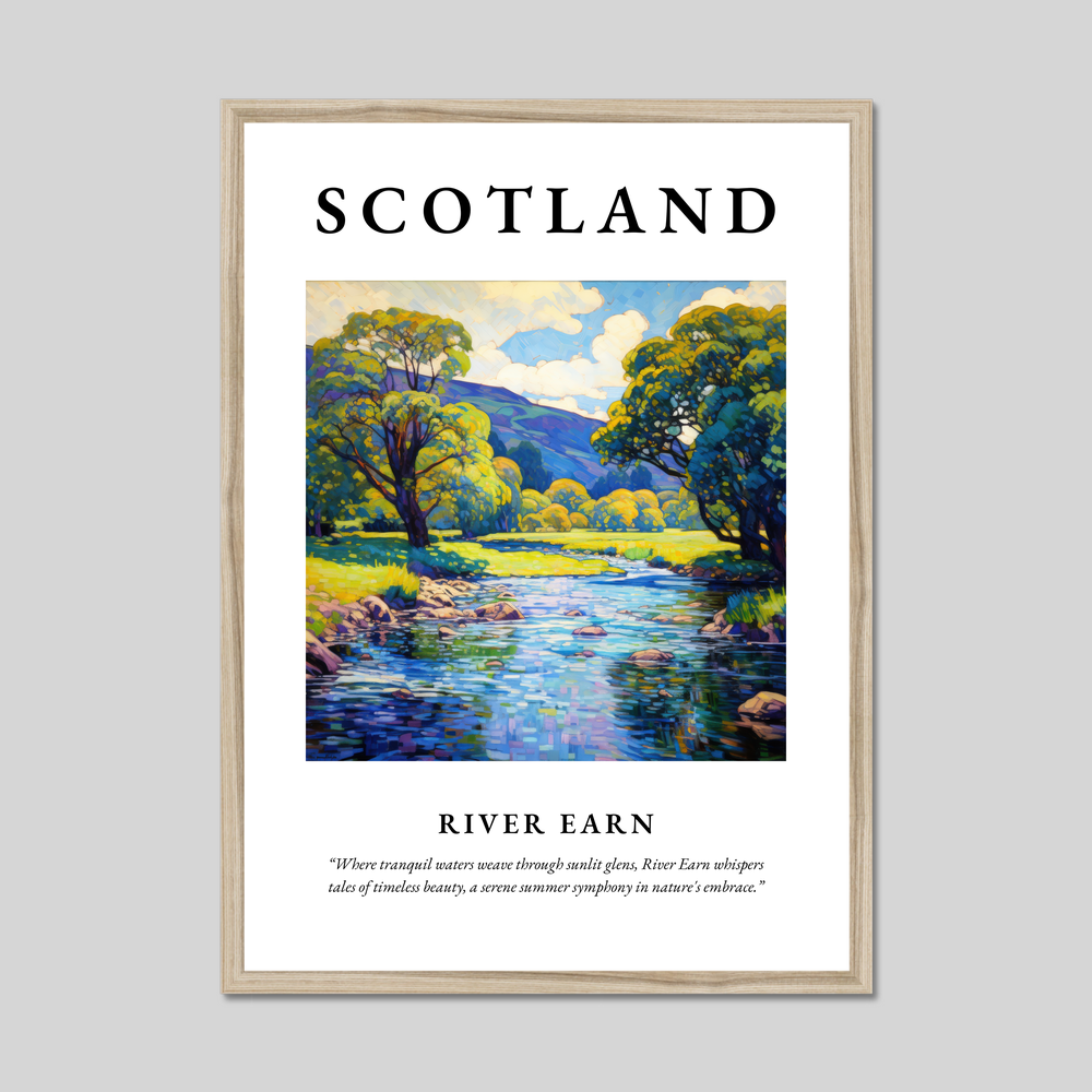 Poster in a natural frame with the word Scotland