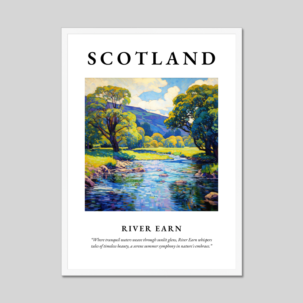 Poster in a white frame with the word Scotland