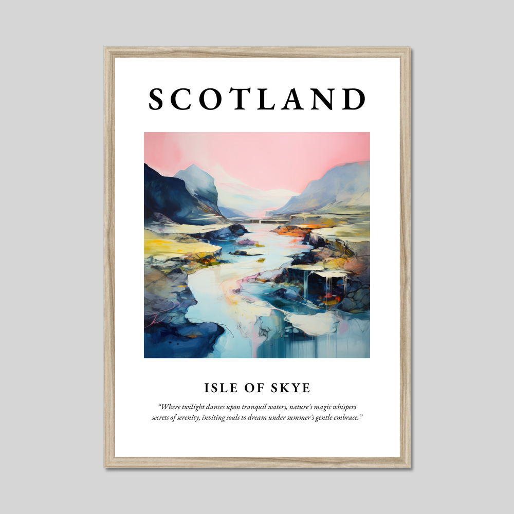 Poster in a natural frame with the word Scotland