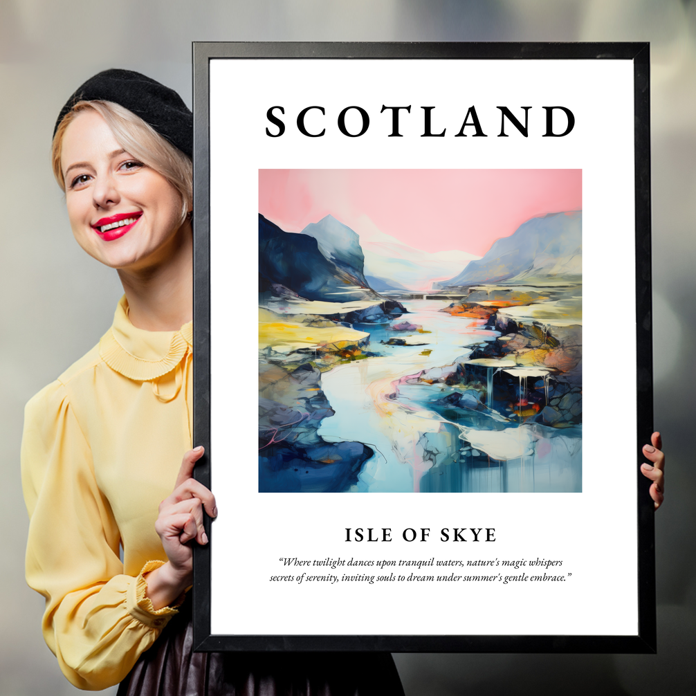 Person holding a poster of Isle of Skye