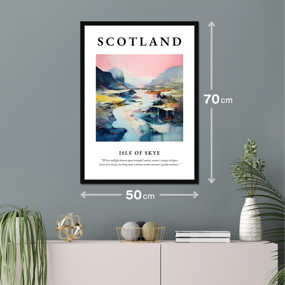 Poster of Isle of Skye hanging on a wall