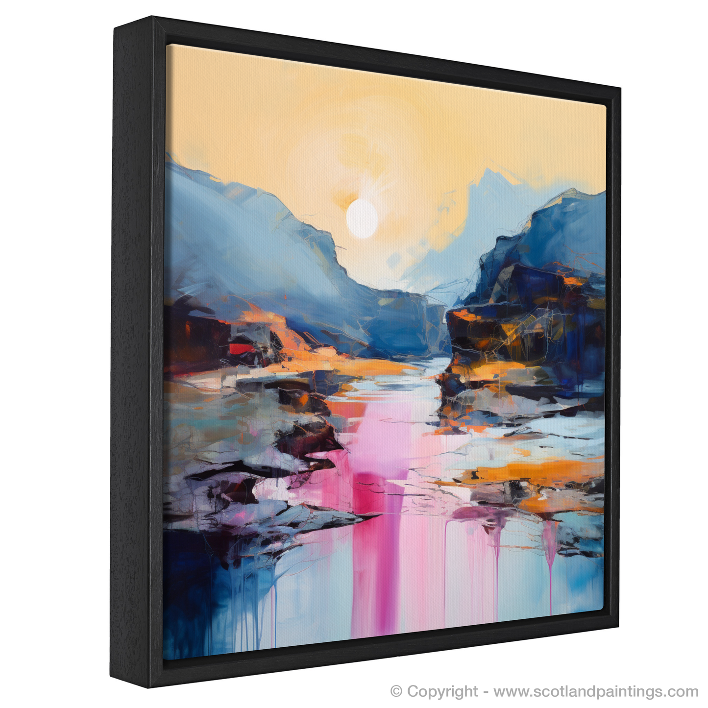 Painting and Art Print of Isle of Skye Fairy Pools at dusk in summer entitled "Dusk at the Enchanted Isle of Skye Fairy Pools".