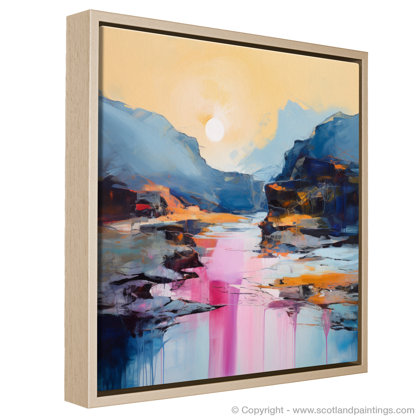 Painting and Art Print of Isle of Skye Fairy Pools at dusk in summer entitled "Dusk at the Enchanted Isle of Skye Fairy Pools".