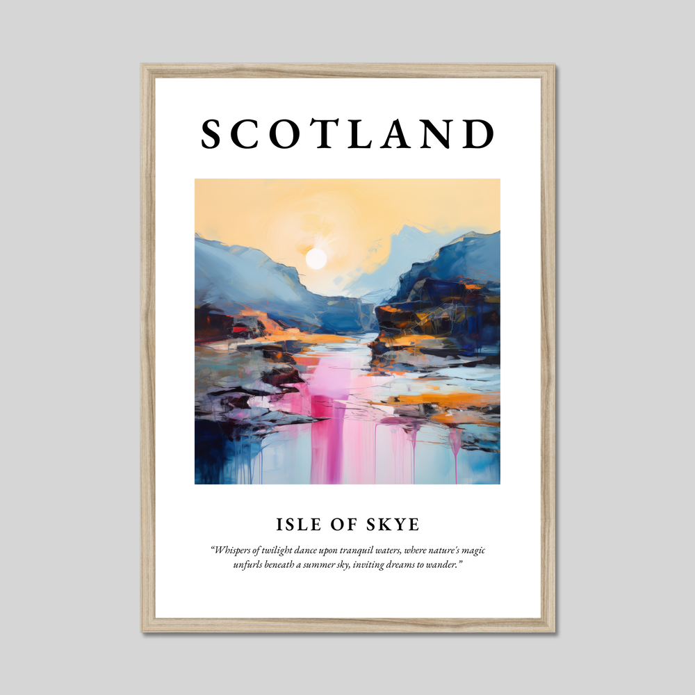 Poster in a natural frame with the word Scotland