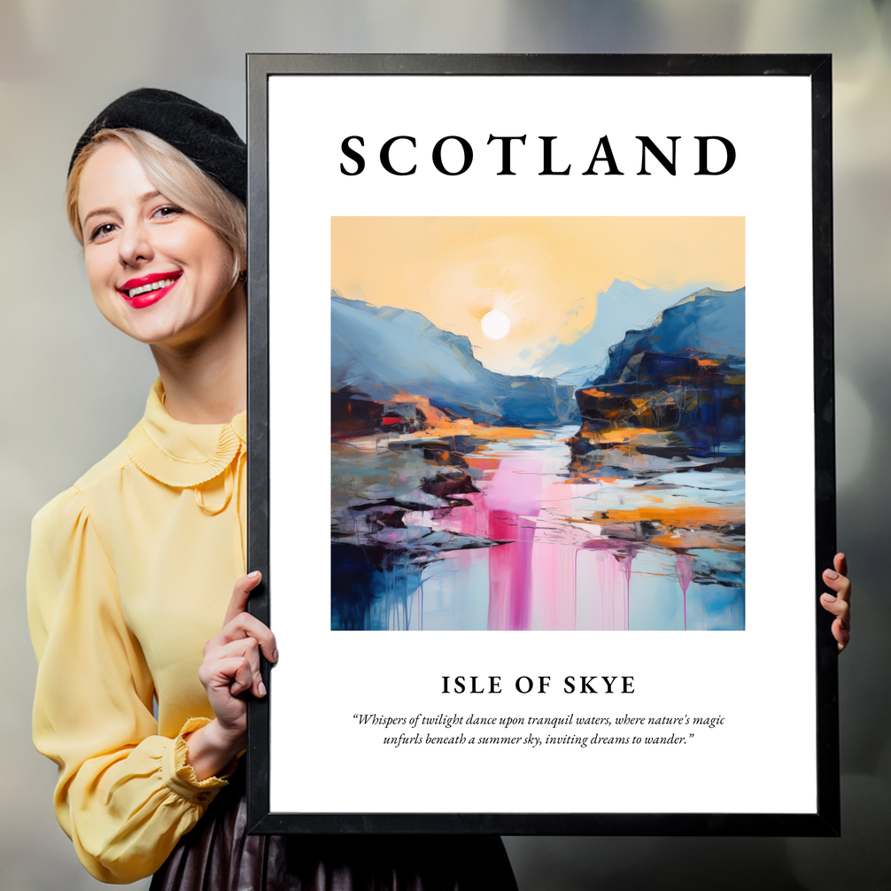 Person holding a poster of Isle of Skye