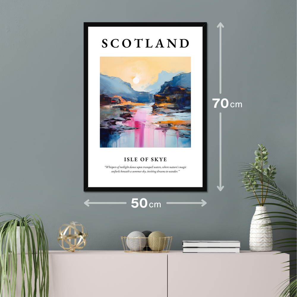 Poster of Isle of Skye hanging on a wall