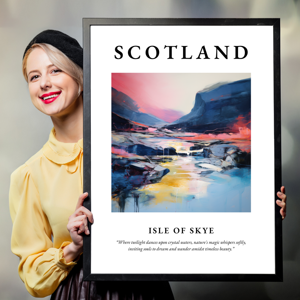 Person holding a poster of Isle of Skye