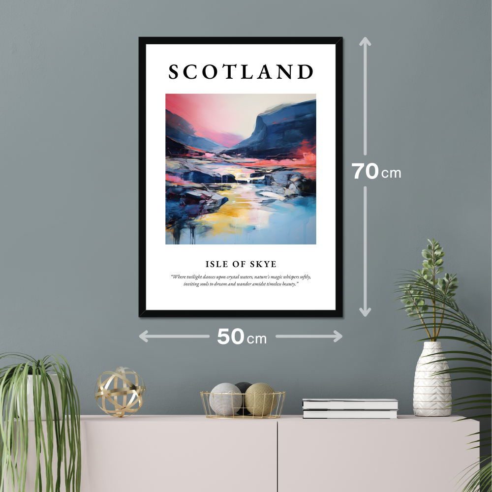 Poster of Isle of Skye hanging on a wall