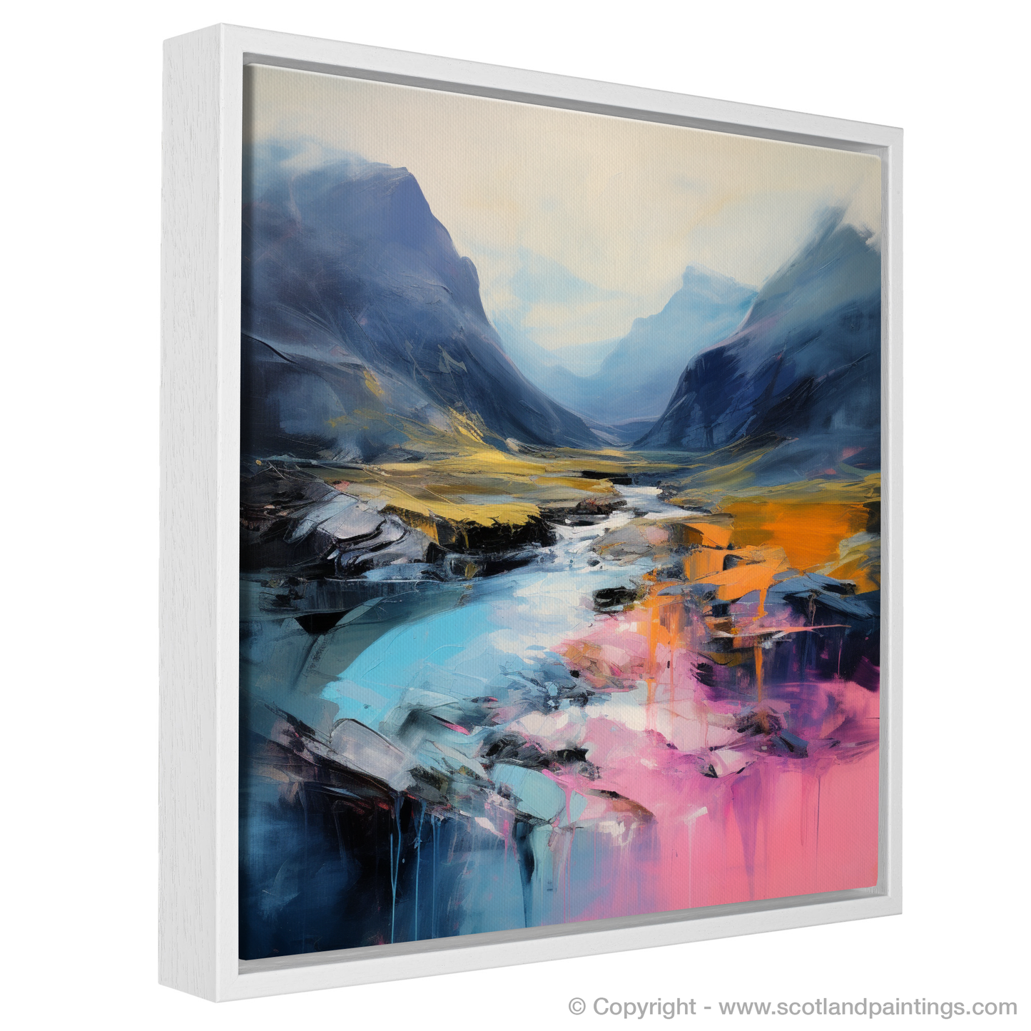 Painting and Art Print of Isle of Skye Fairy Pools at dusk in summer entitled "Dusk Embrace at Fairy Pools".