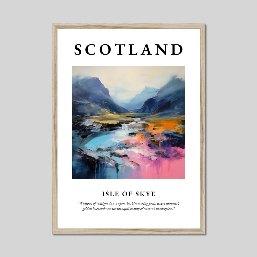 Poster in a natural frame with the word Scotland