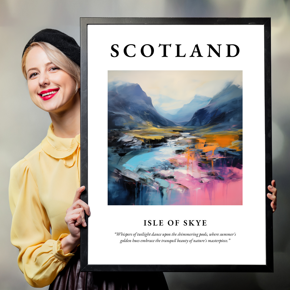 Person holding a poster of Isle of Skye