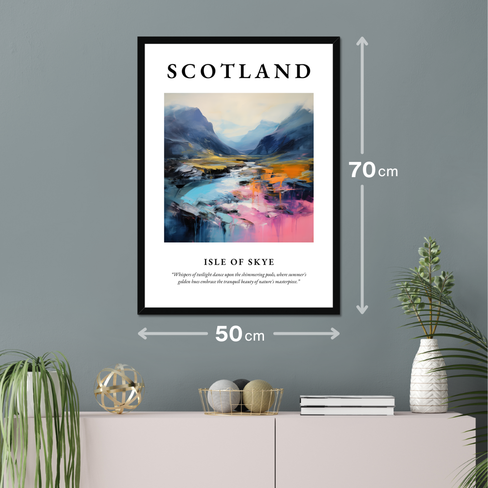 Poster of Isle of Skye hanging on a wall