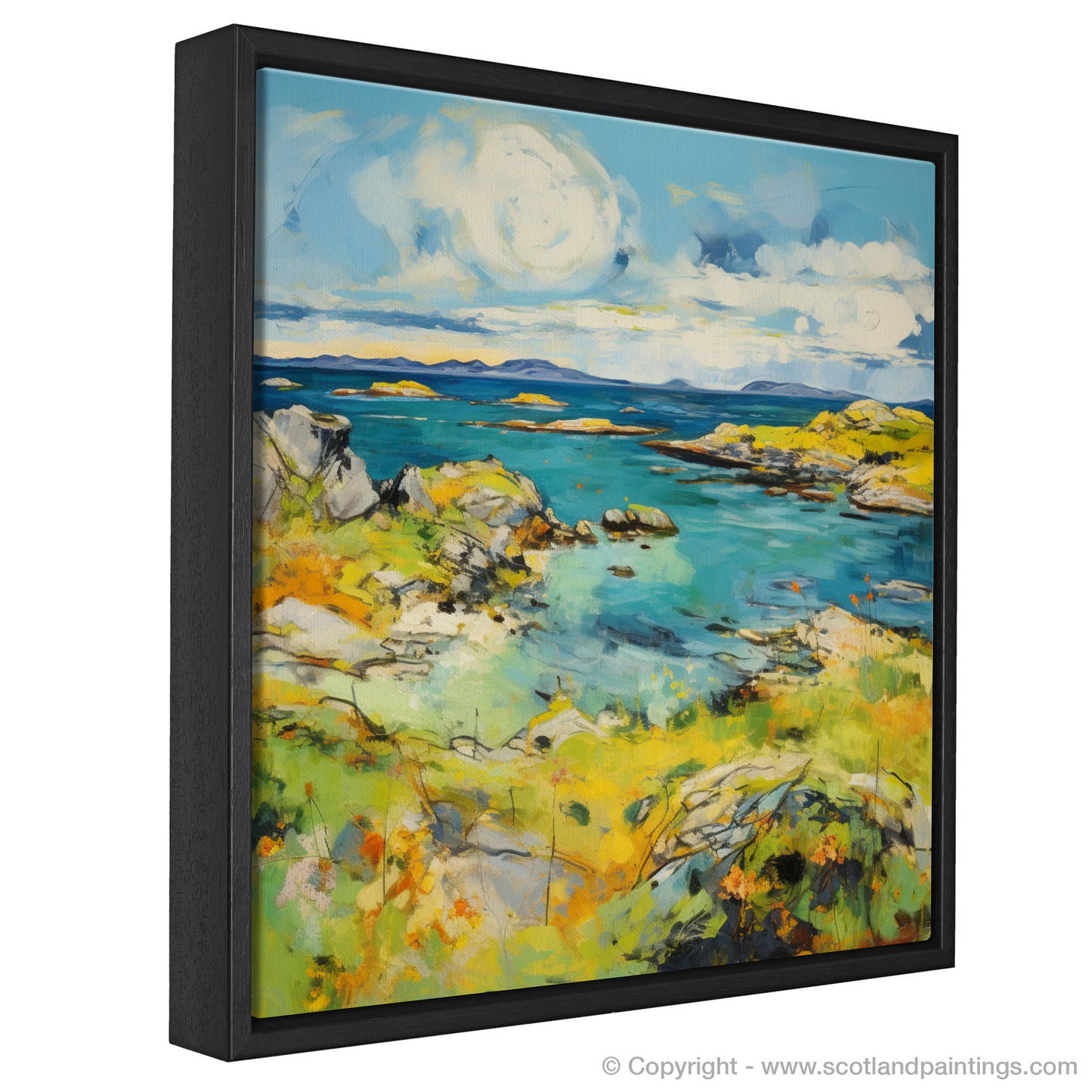 Painting and Art Print of Isle of Skyes smaller isles, Inner Hebrides in summer entitled "Summer Serenade of the Inner Hebrides".