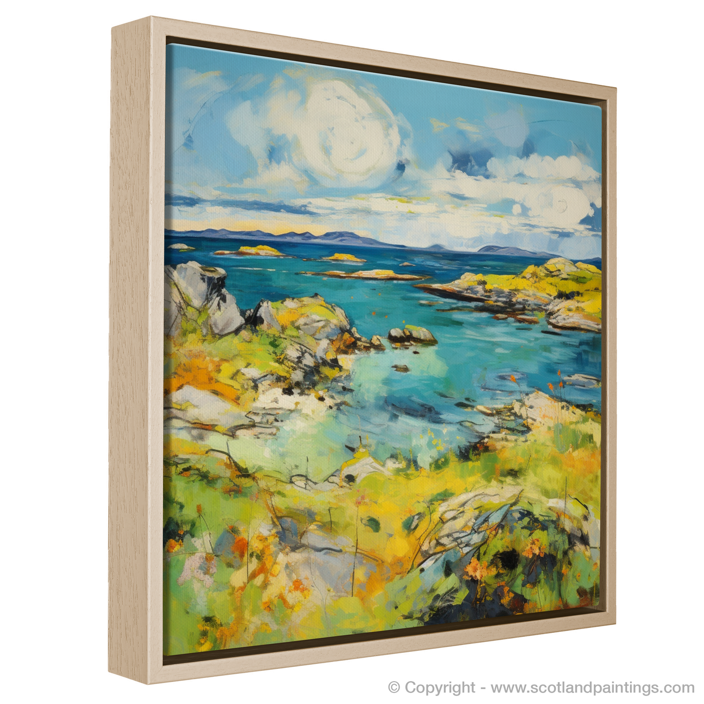 Painting and Art Print of Isle of Skyes smaller isles, Inner Hebrides in summer entitled "Summer Serenade of the Inner Hebrides".