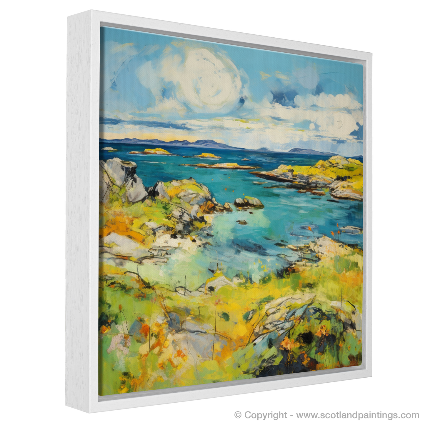 Painting and Art Print of Isle of Skyes smaller isles, Inner Hebrides in summer entitled "Summer Serenade of the Inner Hebrides".