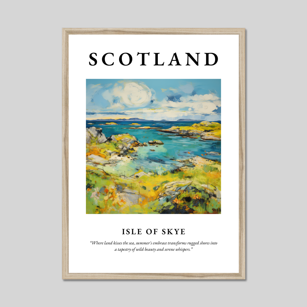 Poster in a natural frame with the word Scotland