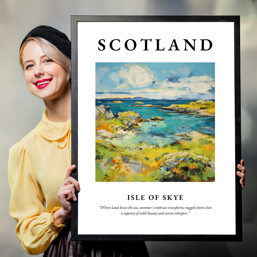 Person holding a poster of Isle of Skye