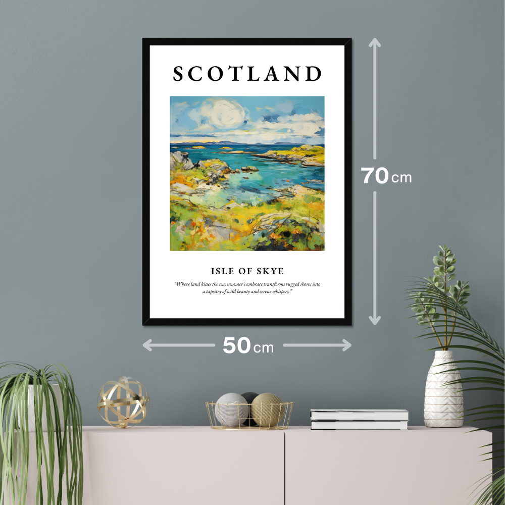 Poster of Isle of Skye hanging on a wall