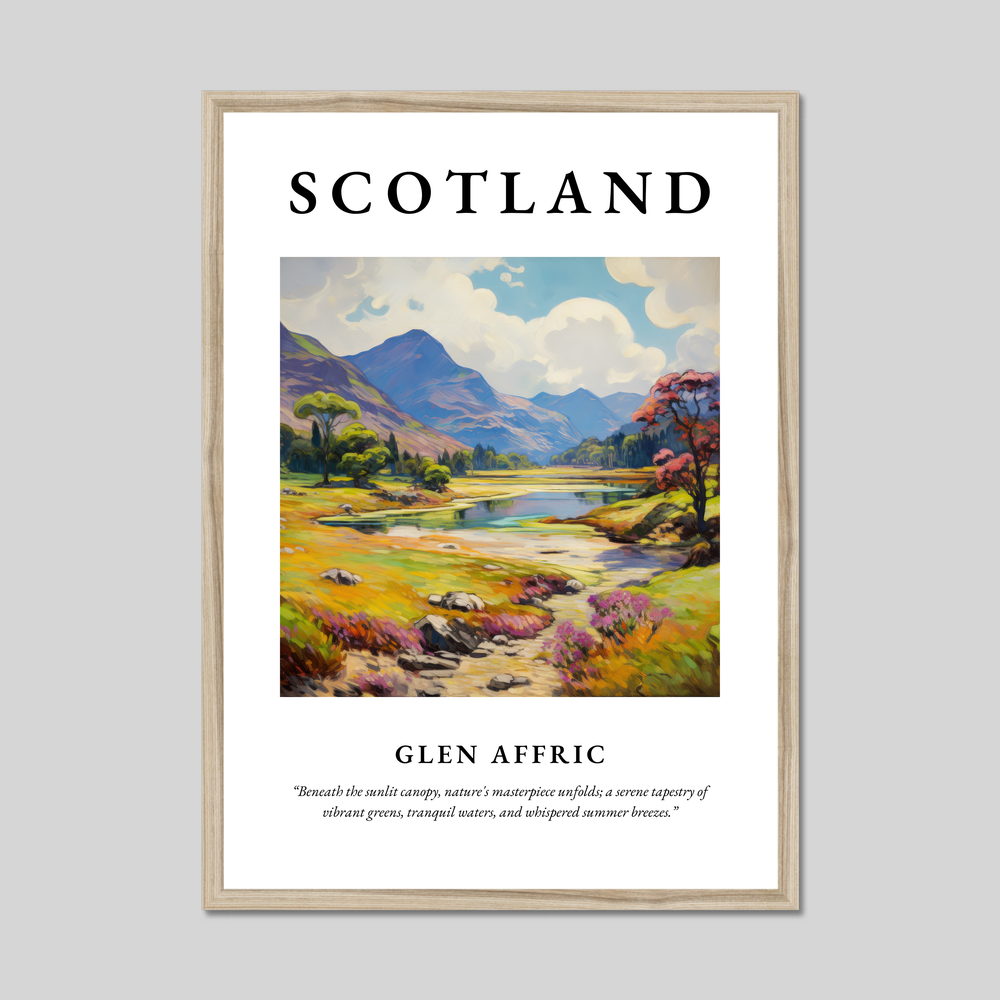 Poster in a natural frame with the word Scotland